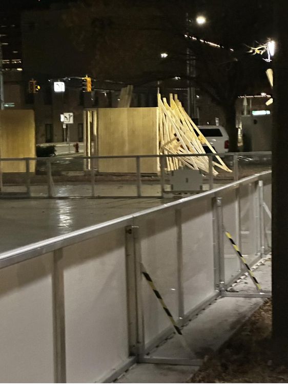 The finished Kringle Market stalls, ready for Silver Bells.